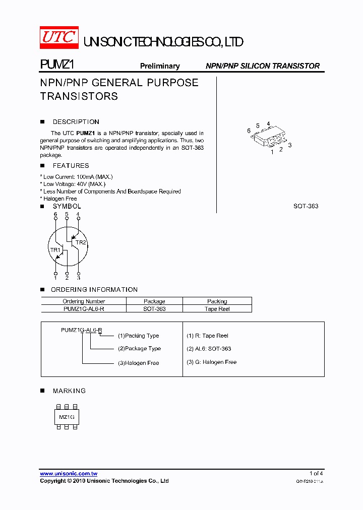 PUMZ1_4772629.PDF Datasheet