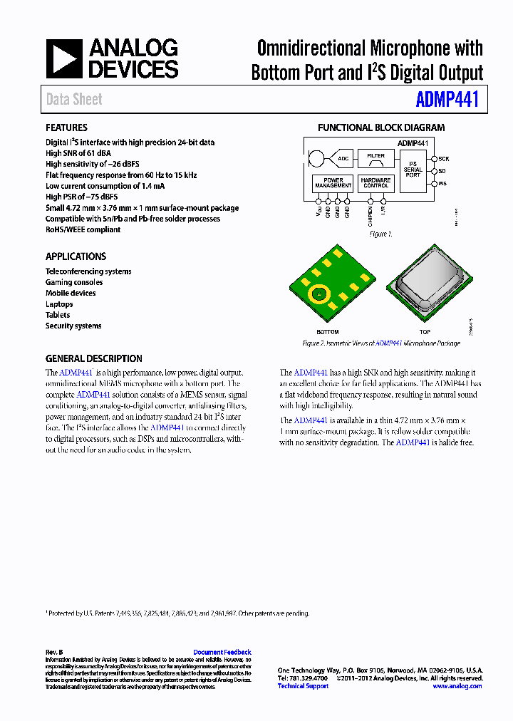 ADMP441ACEZ-RL_4774107.PDF Datasheet