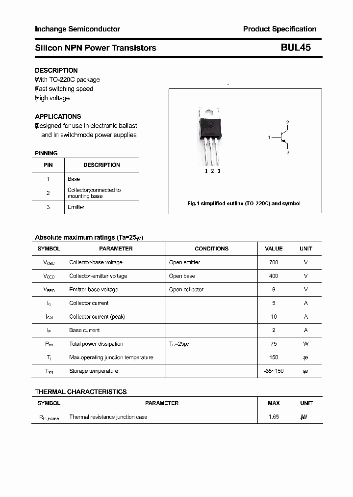 BUL45_4775580.PDF Datasheet