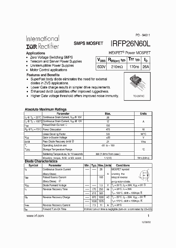 IRFP26N60L_4777083.PDF Datasheet