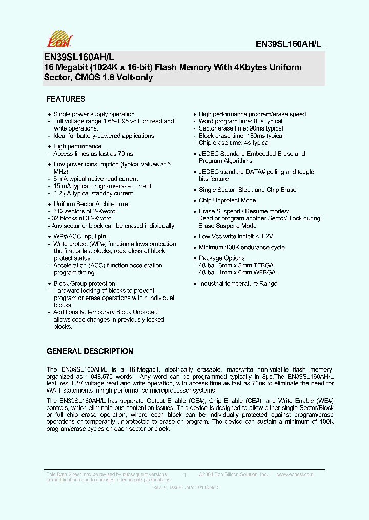 EN39SL160AH-70BAP_4777771.PDF Datasheet