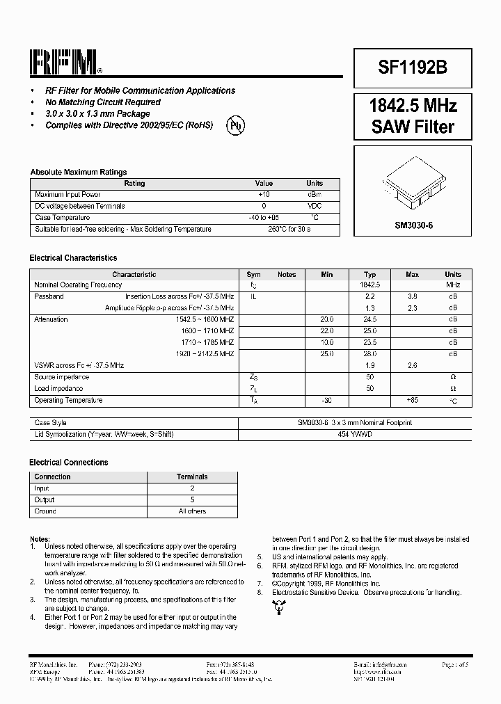 SF1192B_4777899.PDF Datasheet