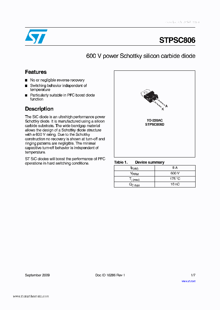 STPSC806_4778023.PDF Datasheet