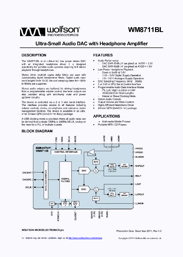 WM8711CBLGEFLRV_4780449.PDF Datasheet
