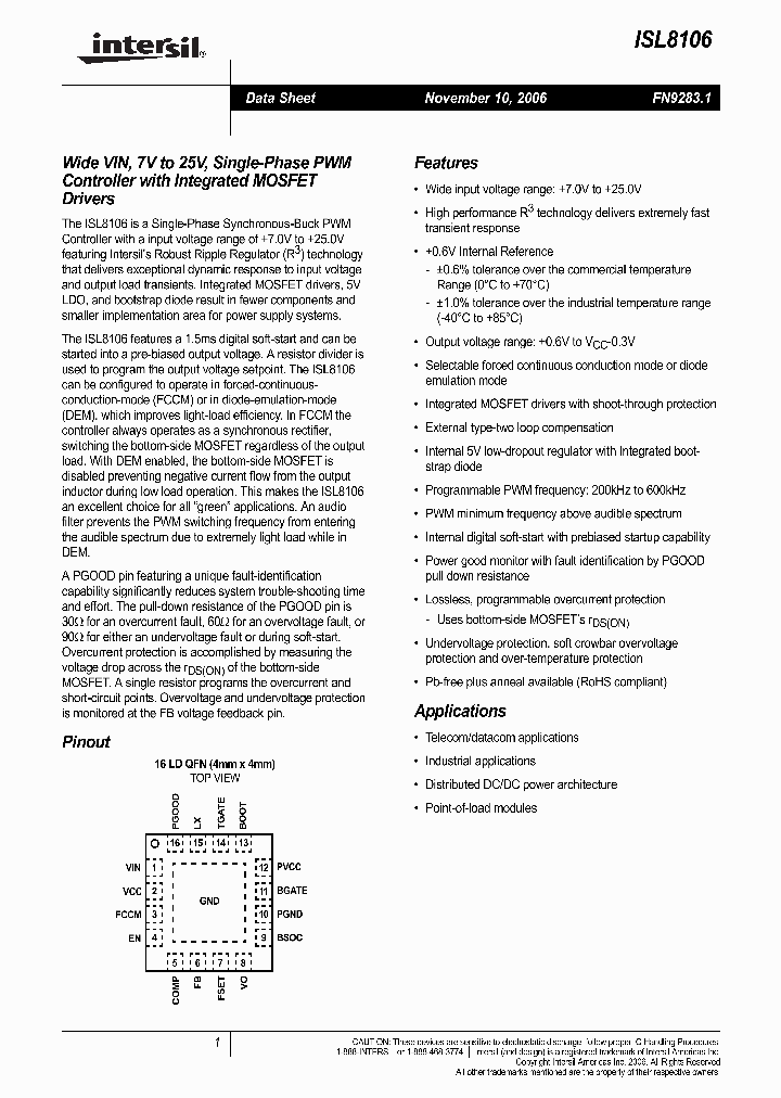 ISL8106CRZ-T_4780756.PDF Datasheet