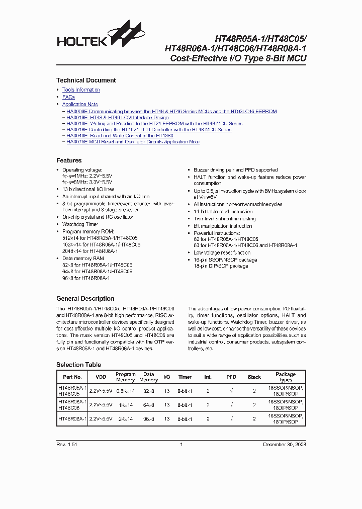 HT48R05A-108_4781886.PDF Datasheet