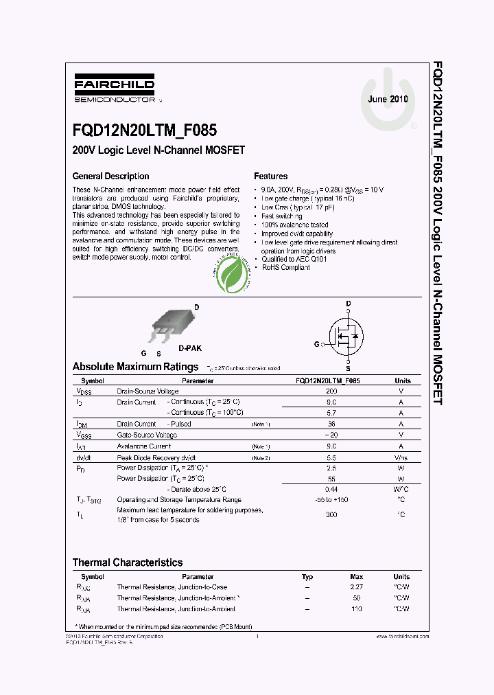 FQD12N20LTM_4782630.PDF Datasheet