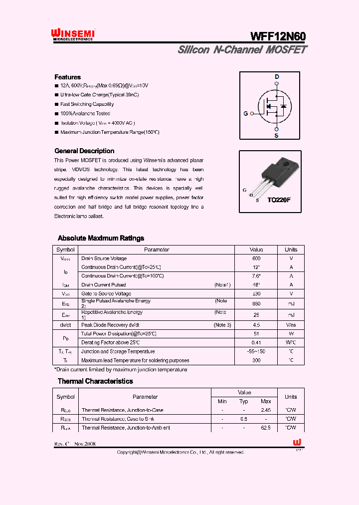 WFF12N60_4782130.PDF Datasheet