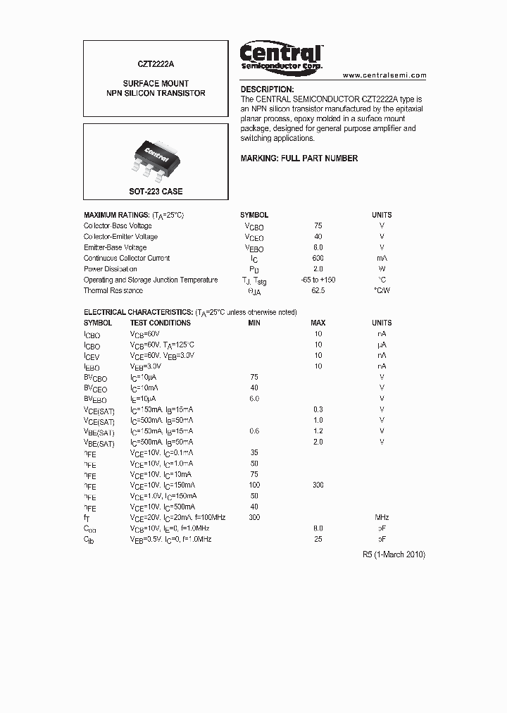 CZT2222A10_4785455.PDF Datasheet