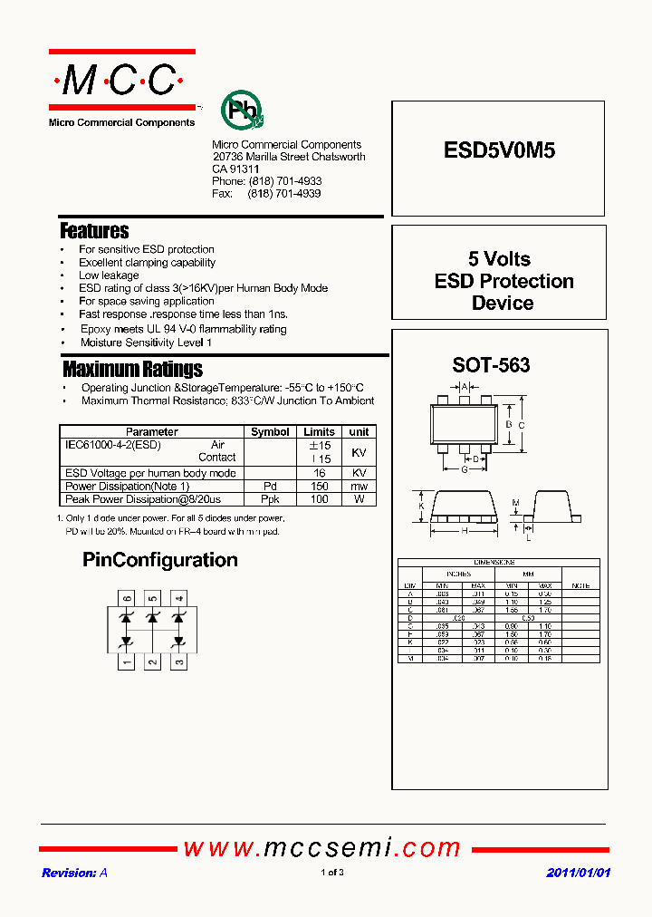 ESD5V0M511_4789620.PDF Datasheet