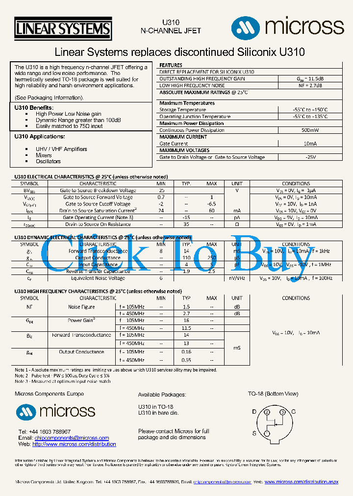 U310TO-18_4792195.PDF Datasheet