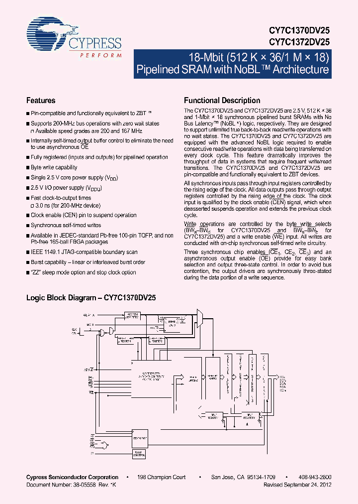 CY7C1372DV25-167AXC_4792360.PDF Datasheet