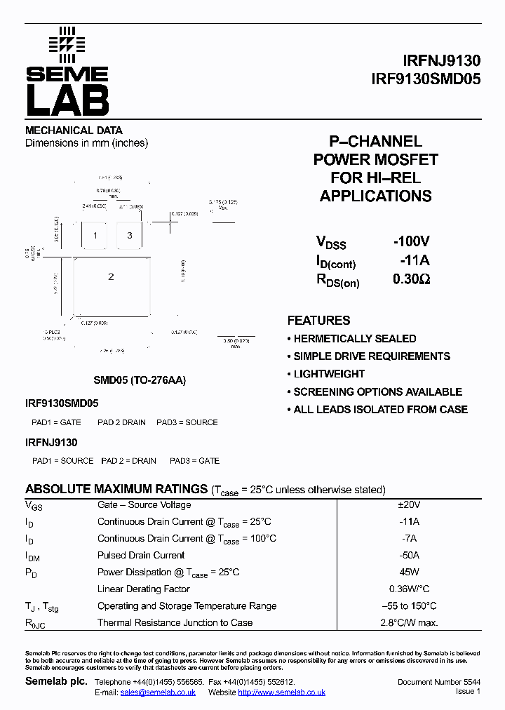 IRFNJ9130_4793638.PDF Datasheet