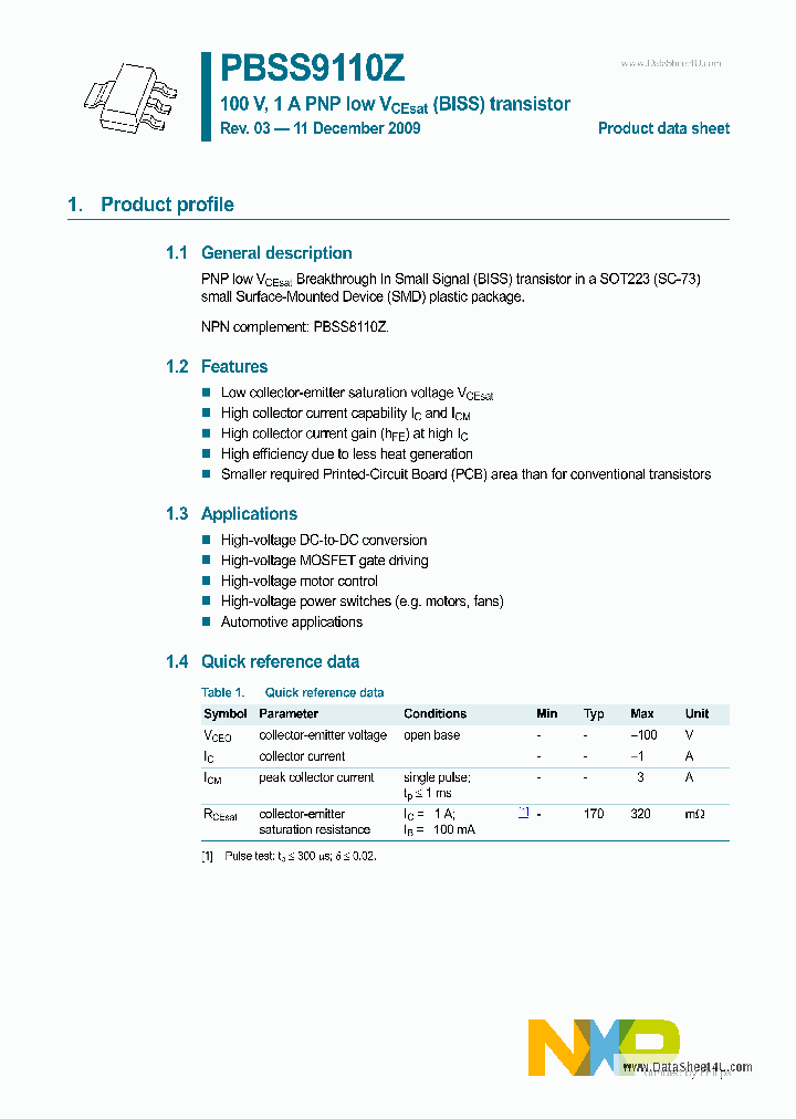 PBSS9110Z_4793032.PDF Datasheet