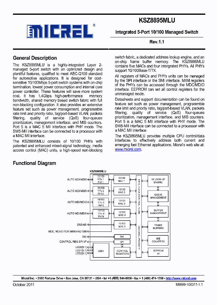 KSZ8895MLU_4799016.PDF Datasheet