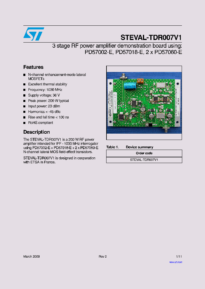 STEVAL-TDR007V1_4799326.PDF Datasheet