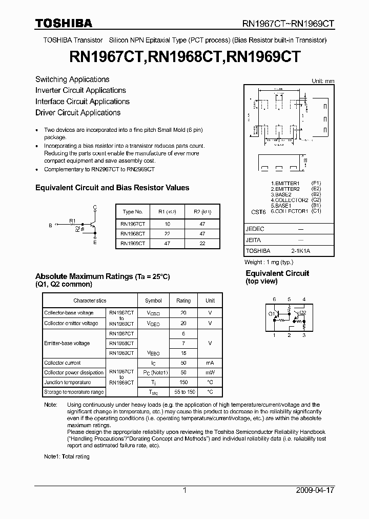 RN1969CT_4799830.PDF Datasheet