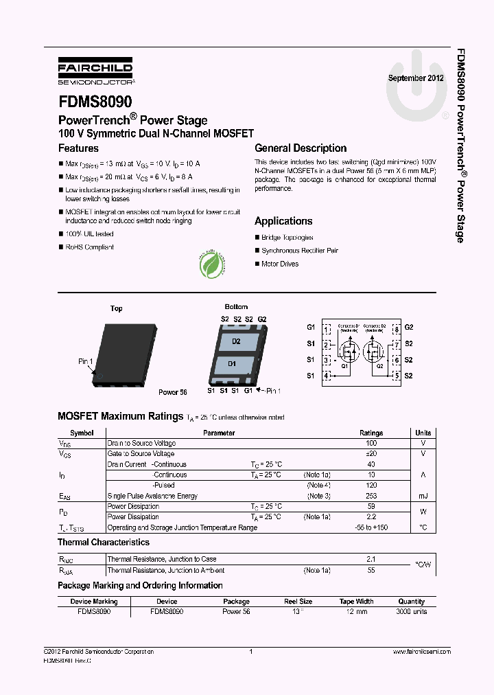 FDMS8090_4800465.PDF Datasheet