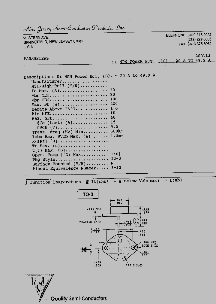 2SD113_4800502.PDF Datasheet