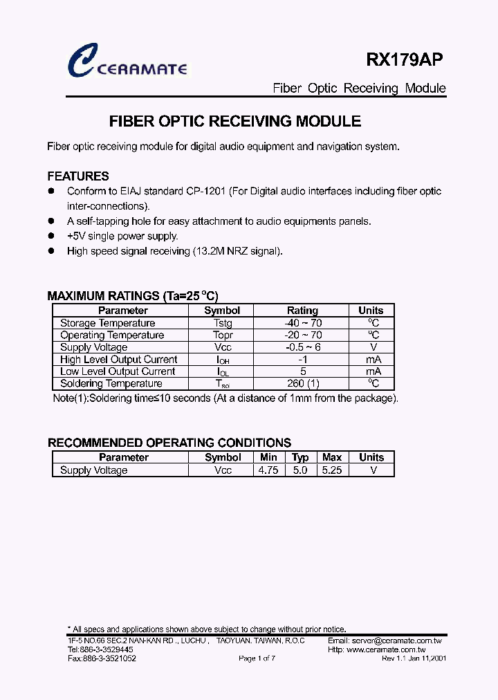 RX179AP_4801134.PDF Datasheet
