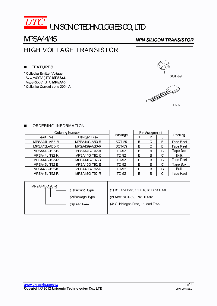 MPSA45L-T92-B_4804627.PDF Datasheet