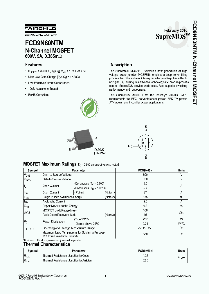 FCD9N60NTM_4805980.PDF Datasheet