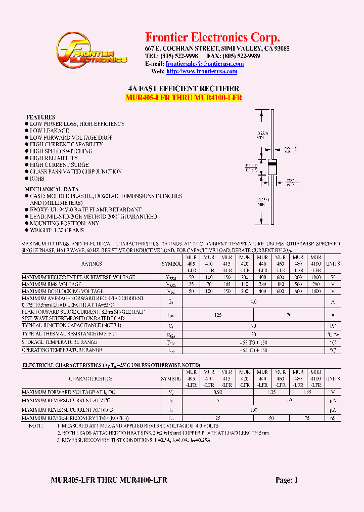 MUR405-LFR_4809366.PDF Datasheet