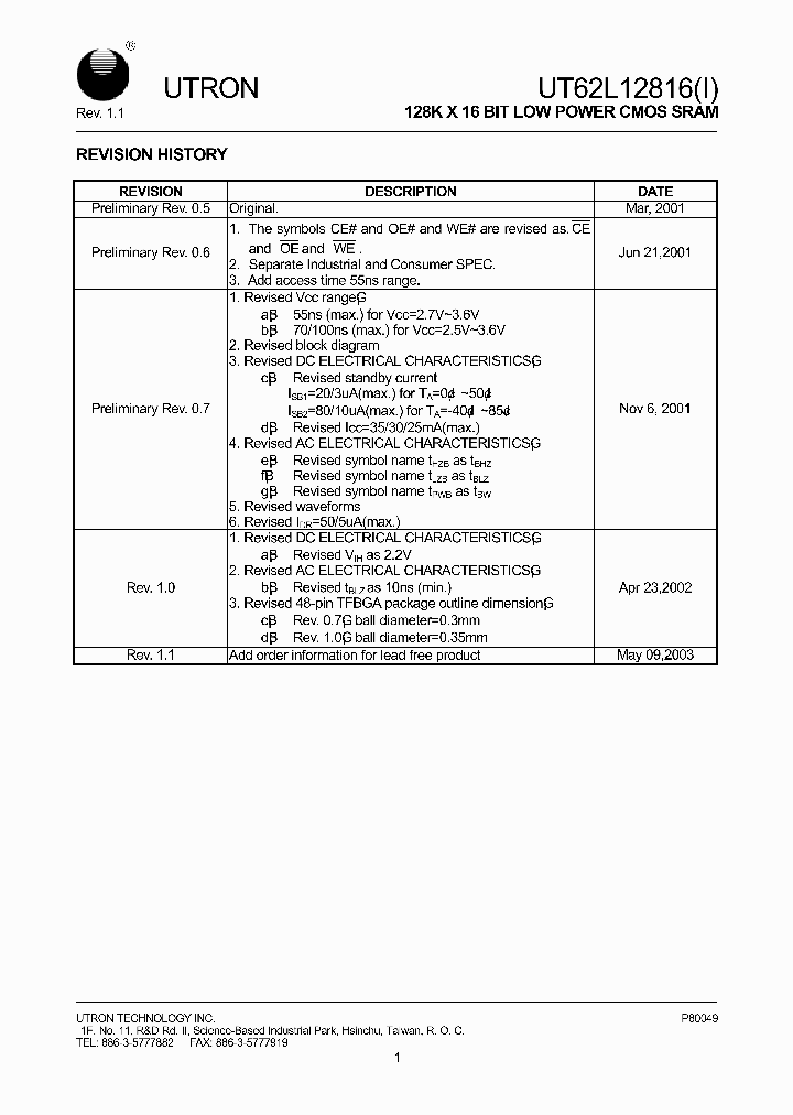 UT62L12816I_4813216.PDF Datasheet