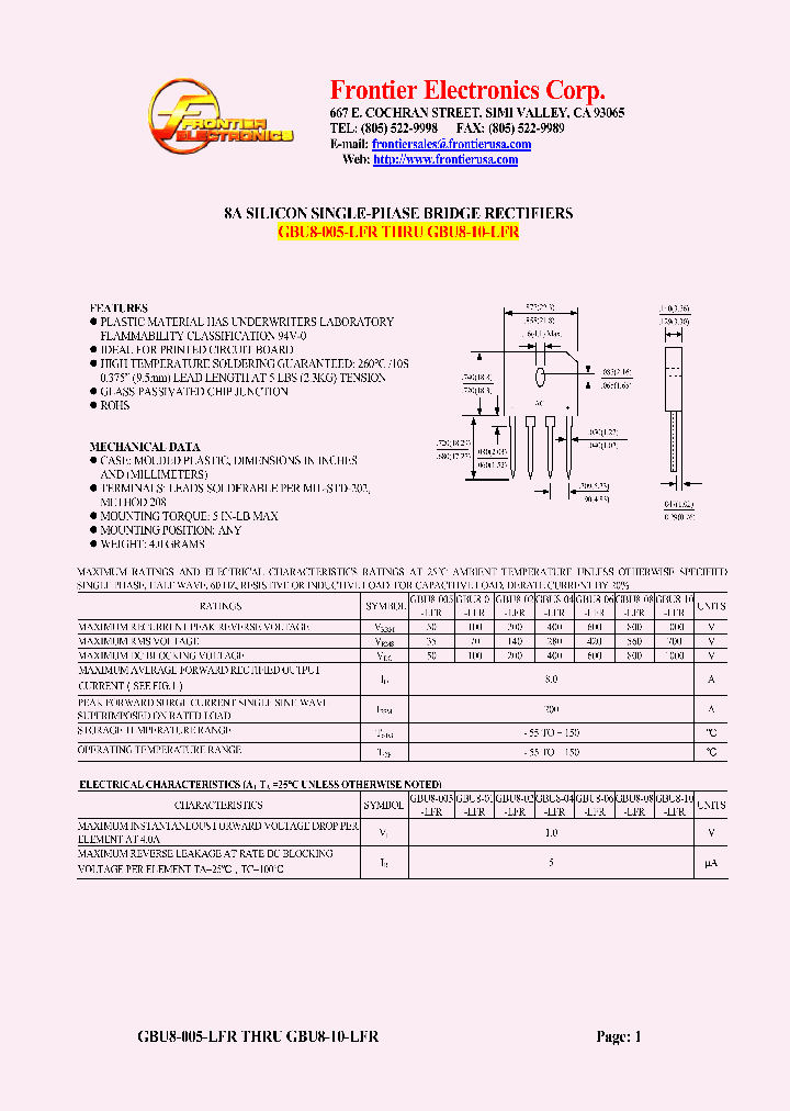 GBU8-10-LFR_4813526.PDF Datasheet