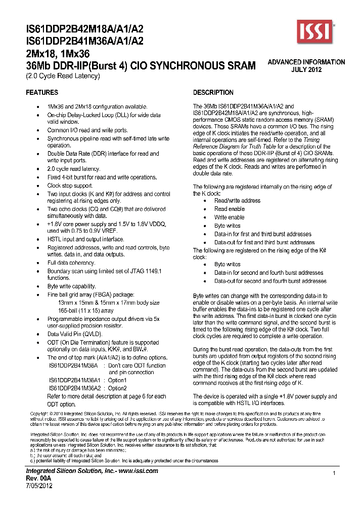 IS61DDP2B41M36AA1A2_4814477.PDF Datasheet