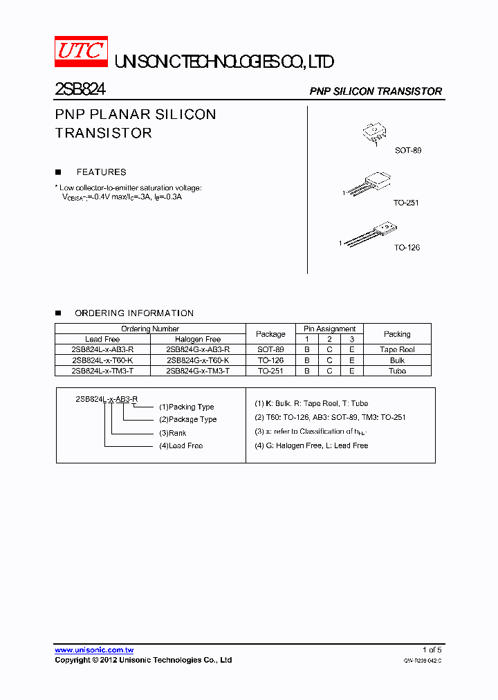 2SB824L-X-TM3-T_4814490.PDF Datasheet