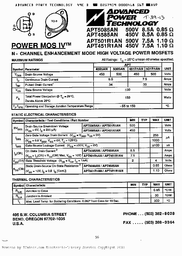 APT4585AN_4823382.PDF Datasheet