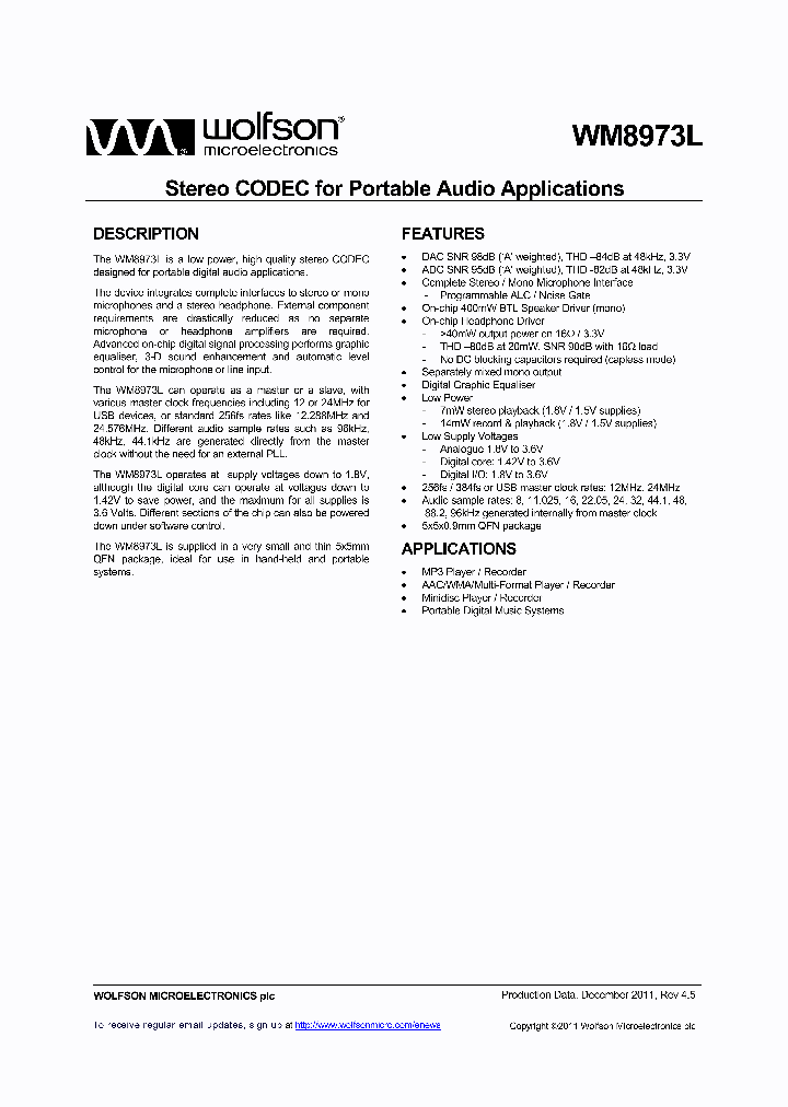WM8973CLGEFLV_4823966.PDF Datasheet