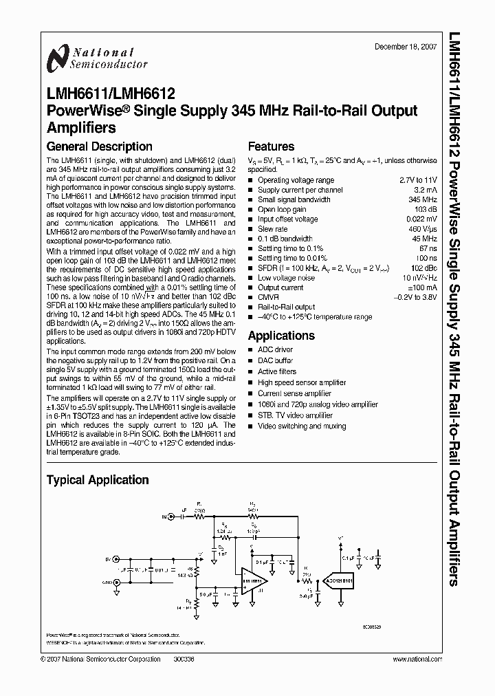 LMH6611_4824572.PDF Datasheet
