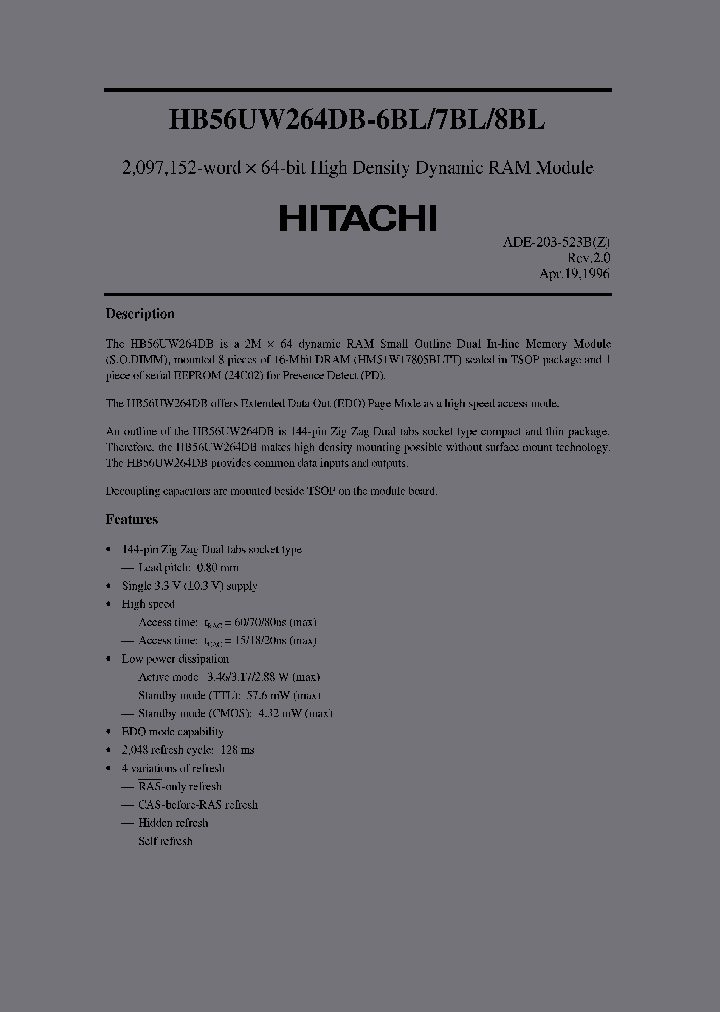 HB56UW264DB-8BL_4830620.PDF Datasheet