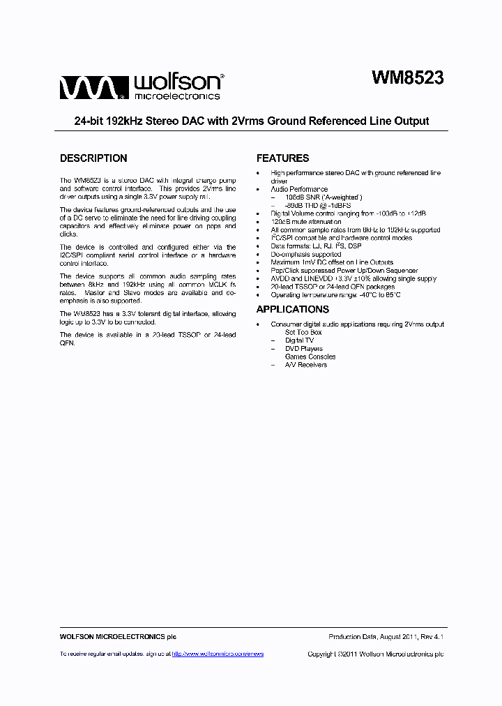 WM8523GEFLV_4830814.PDF Datasheet