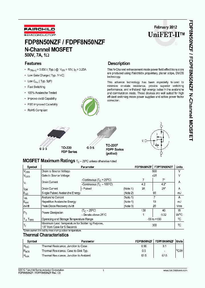 FDP8N50NZF_4834707.PDF Datasheet