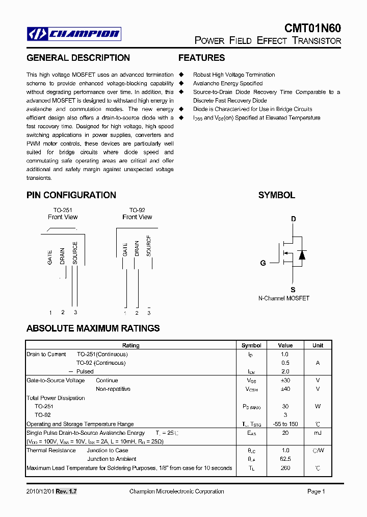 CMT01N6010_4835628.PDF Datasheet