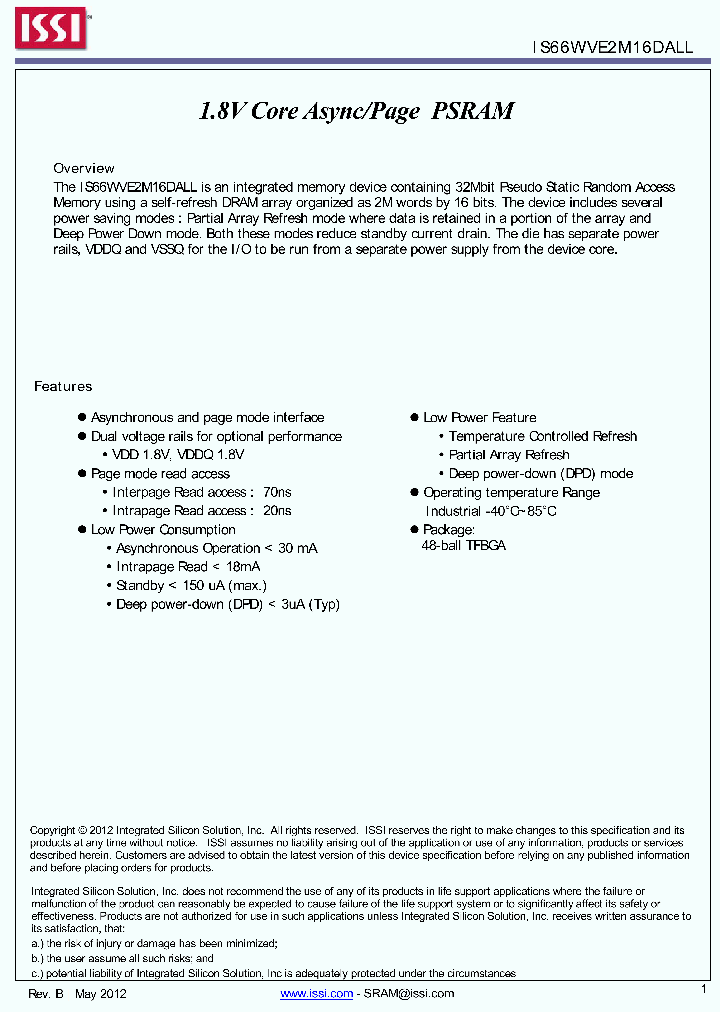 IS66WVE2M16DALL_4836590.PDF Datasheet