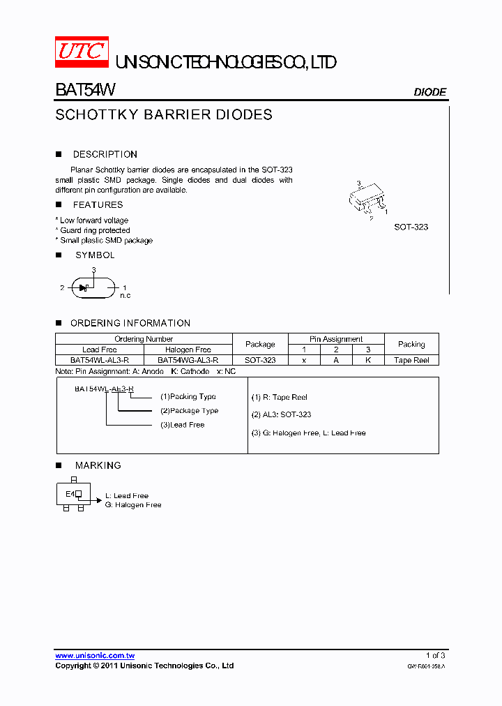 BAT54WG-AL3-R_4842689.PDF Datasheet