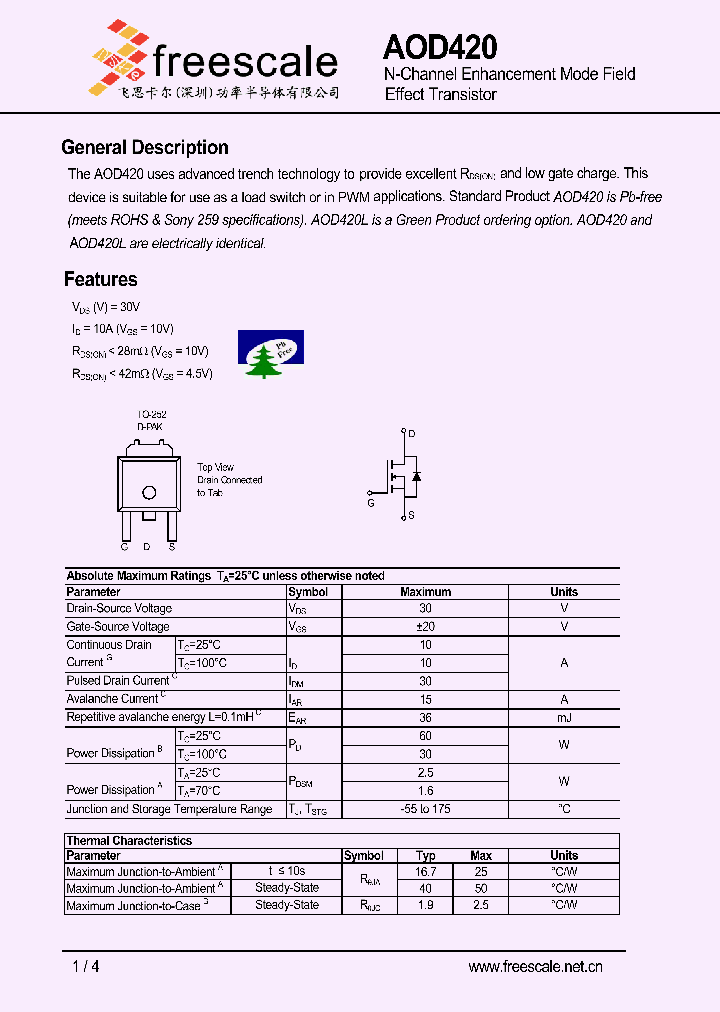 AOD420_4845291.PDF Datasheet