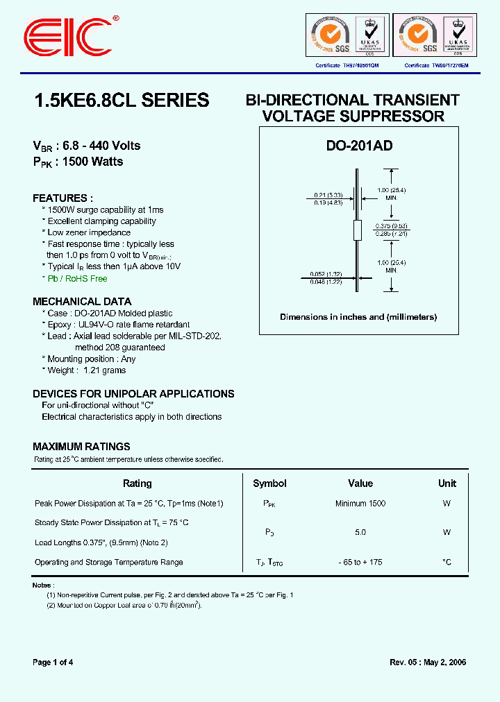 15KE12CAL_4846666.PDF Datasheet