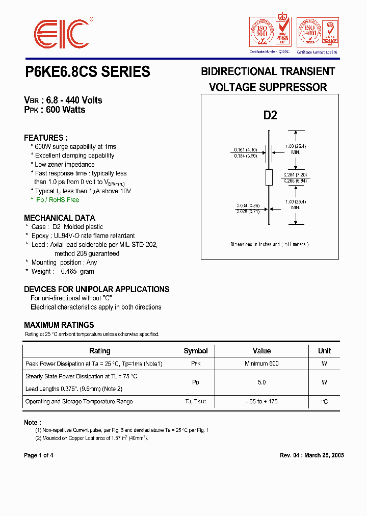 P6KE12CAS_4846667.PDF Datasheet