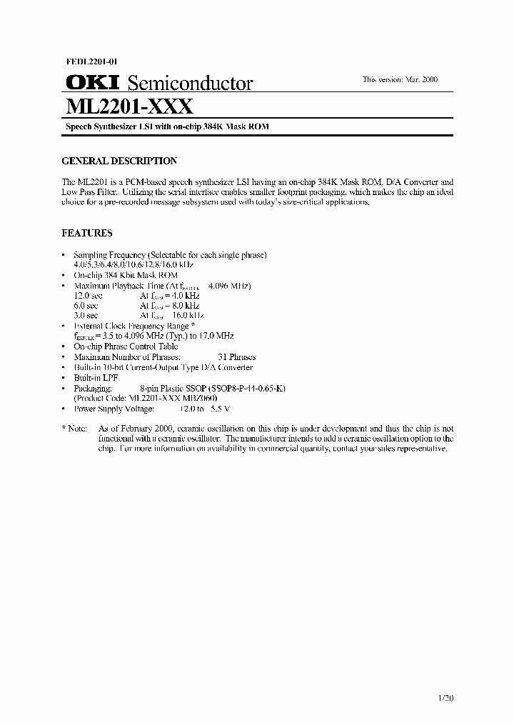 ML2201-XXX_4847318.PDF Datasheet