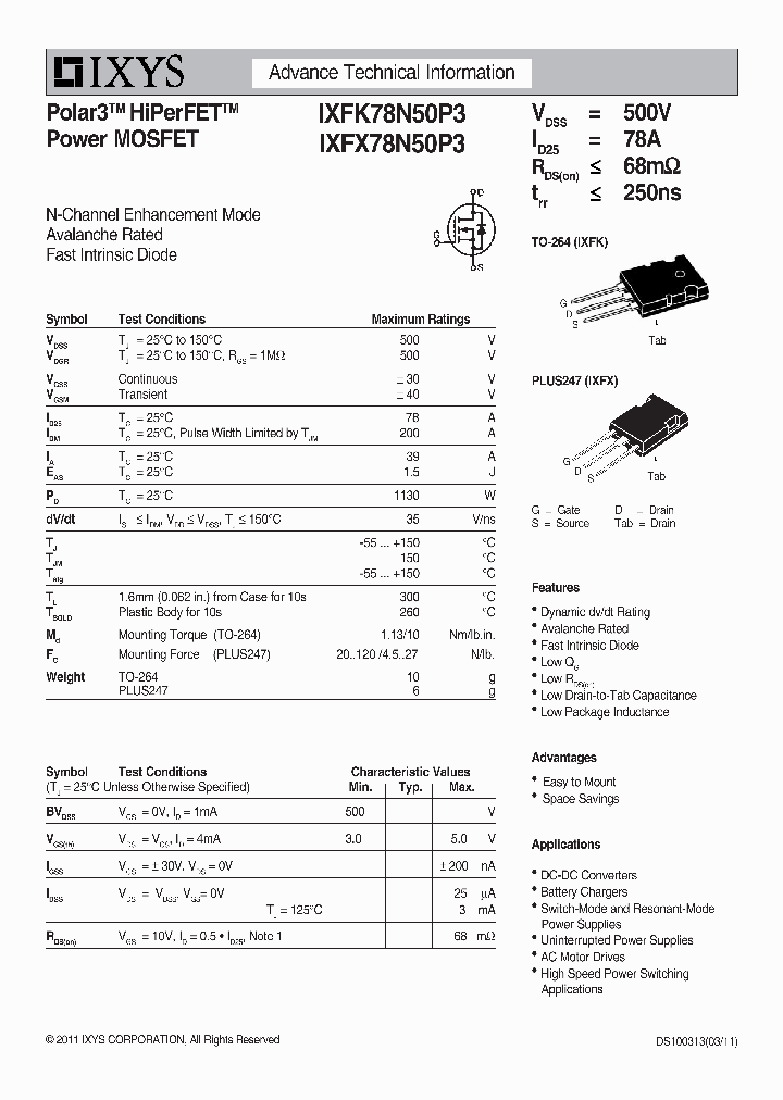 IXFK78N50P3_4851122.PDF Datasheet