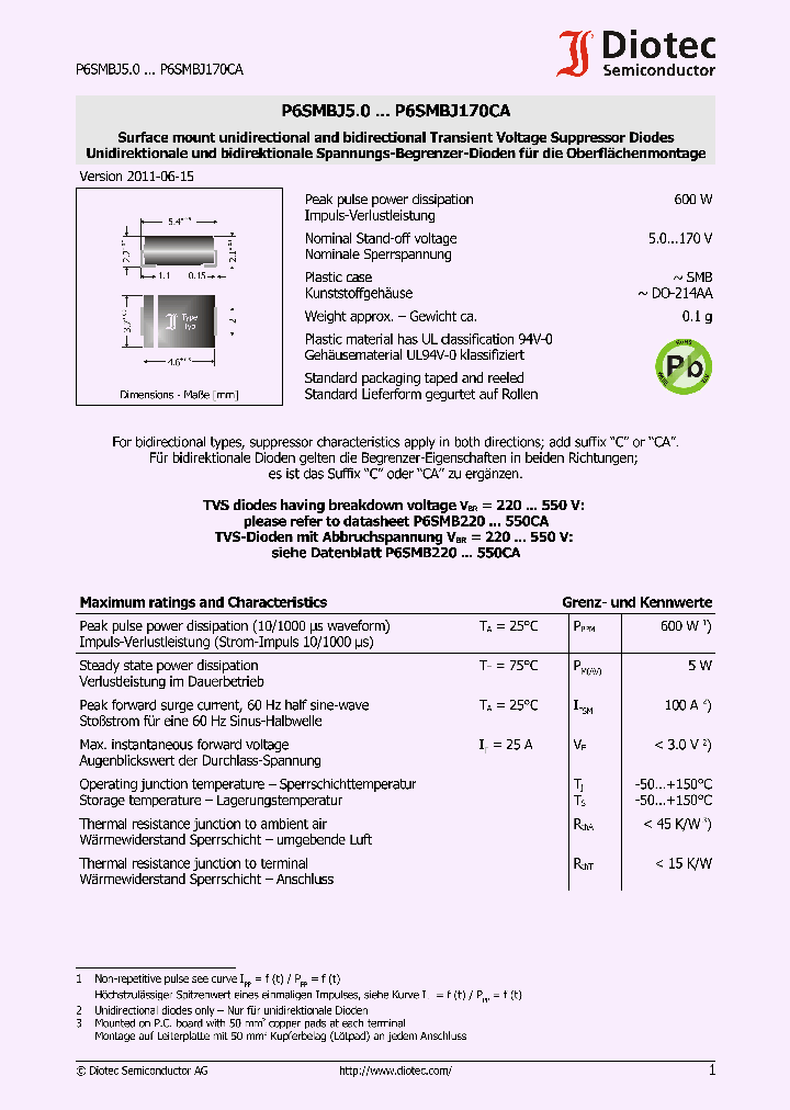 P6SMBJ50_4852256.PDF Datasheet