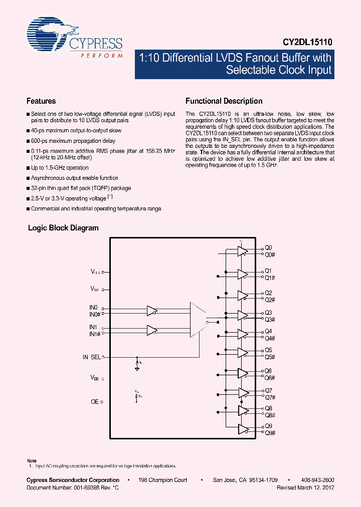 CY2DL15110AZIT_4855788.PDF Datasheet