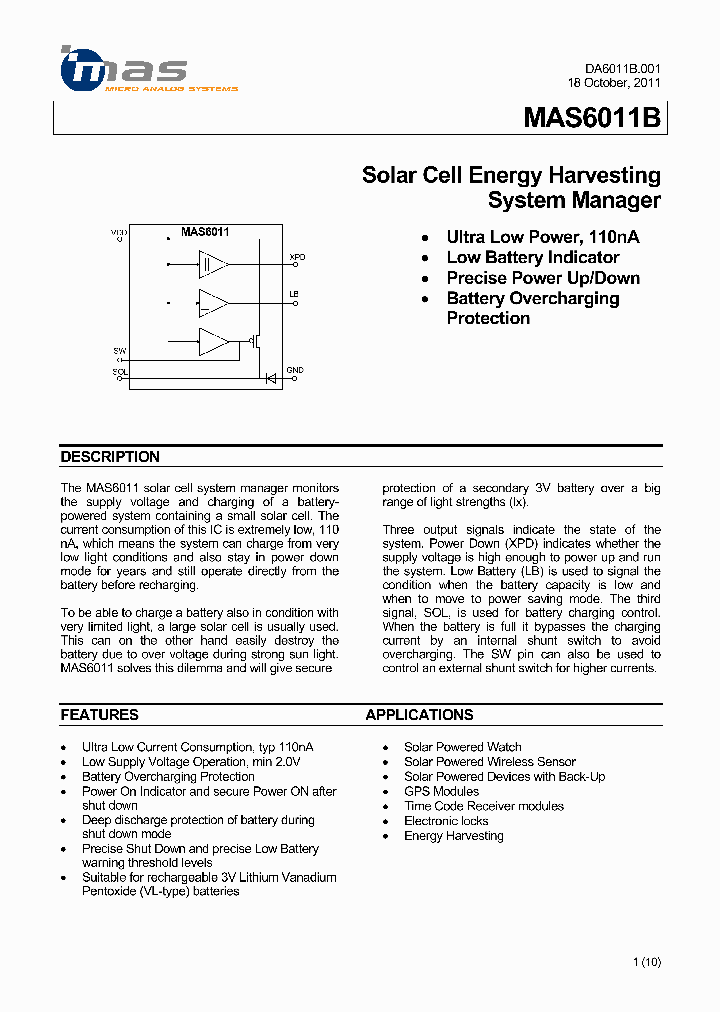 MAS6011B_4858310.PDF Datasheet
