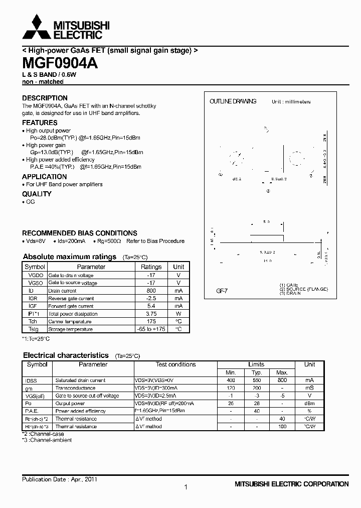 MGF0904A_4864055.PDF Datasheet