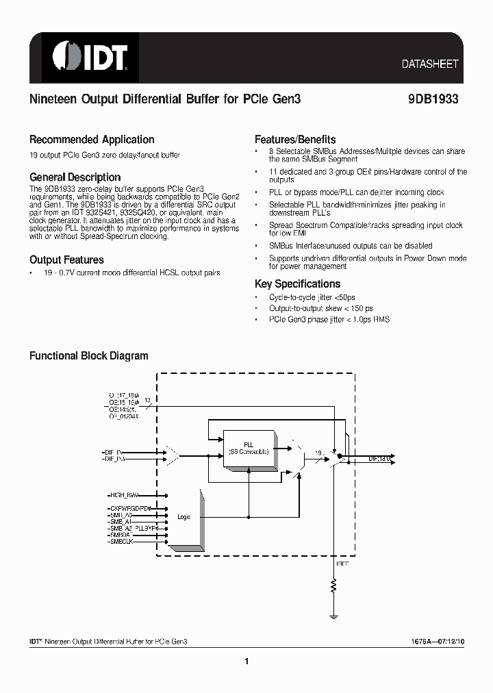 9DB1933AKLF_4864645.PDF Datasheet